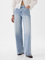 High Rise Stride Wide-Leg Cargo Jeans