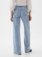 High Rise Stride Belted Wide-Leg Jeans