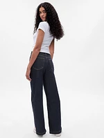 High Rise Stride Belted Wide-Leg Jeans