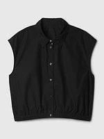 Cropped Poplin Shirt