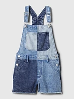 Kids Patchwork Denim Shortalls