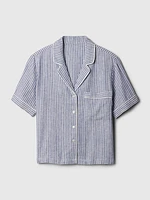 Linen-Blend PJ Shirt