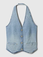 Denim Halter Vest