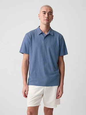 Linen-Cotton Polo Shirt