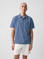 Linen-Cotton Polo Shirt