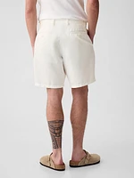 8" Linen-Cotton Shorts