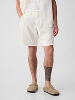 8" Linen-Cotton Shorts