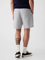 8" Linen-Cotton Shorts