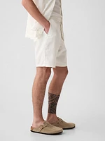 8" Linen-Cotton Shorts