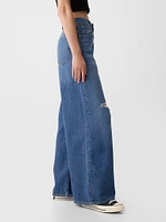 Mid Rise Cargo Baggy Jeans