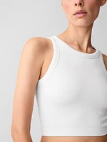 GapFit Seamless Rib Cropped Halter Tank Top