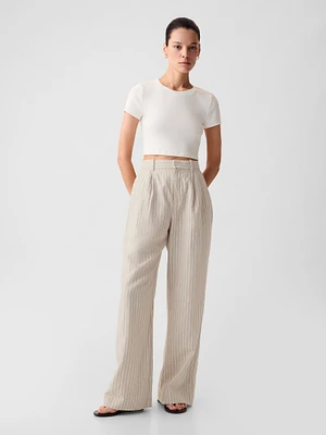 365 High Rise Linen-Cotton Trousers