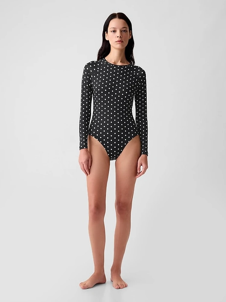 Rash Guard One-Piece Swimsuit