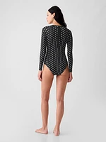 Rash Guard One-Piece Swimsuit