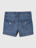 Kids Low Rise Y2K Denim Shortie Shorts