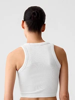 GapFit Seamless Rib Cropped Halter Tank Top