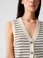 Linen-Blend Sweater Vest