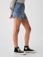 Low Rise Y2K Cargo Denim Shorts