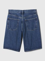 11.5" Mid Rise Longline Denim Shorts