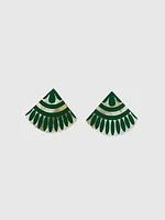 Green Porcelain Tile Earrings