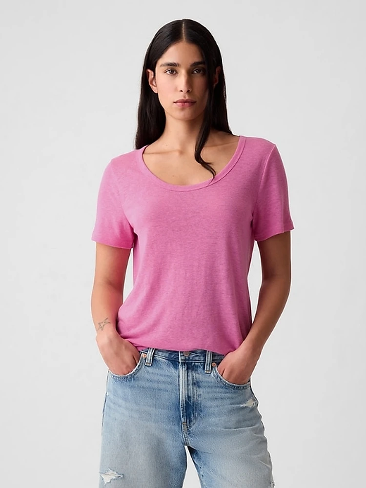 Linen-Blend T-Shirt