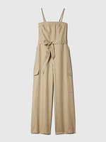 Linen-Cotton Cargo Jumpsuit