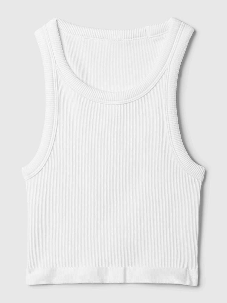 GapFit Seamless Rib Cropped Halter Tank Top