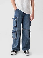 Kids Double Cargo Baggy Jeans