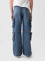 Kids Double Cargo Baggy Jeans