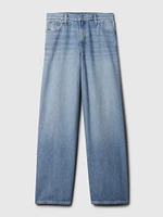Mid Rise Cargo Baggy Jeans