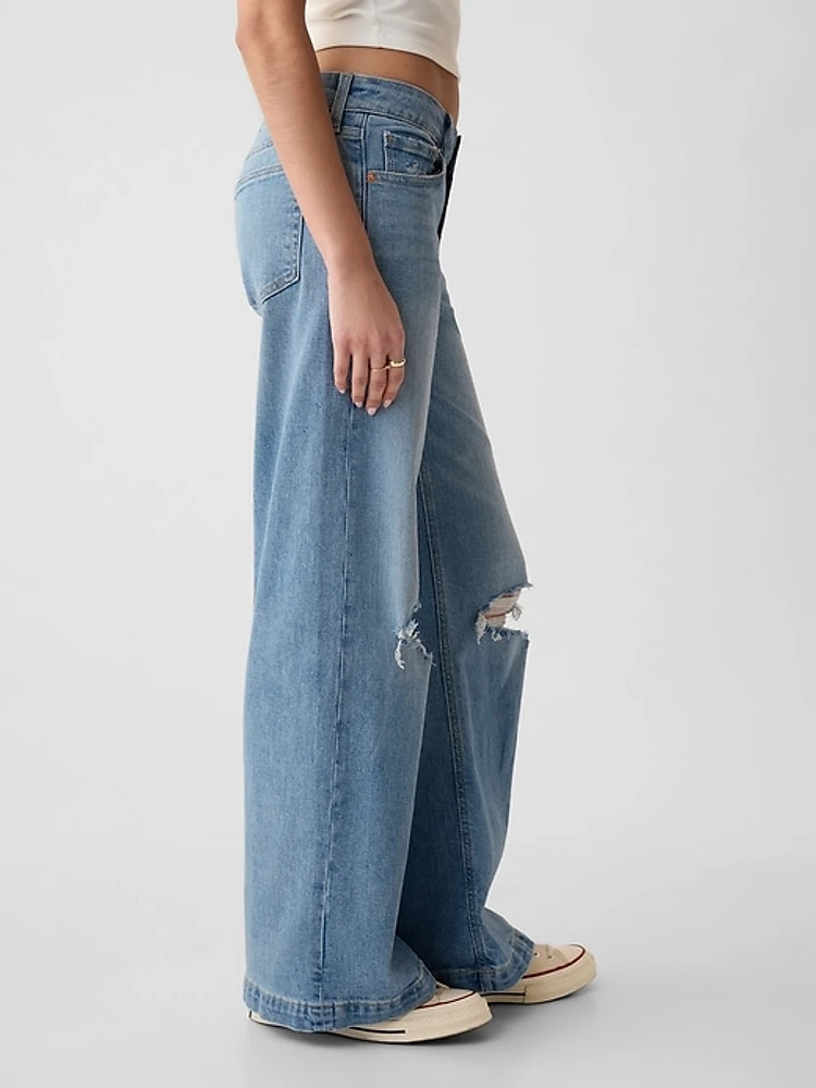 Low Rise Stride Wide-Leg Jeans