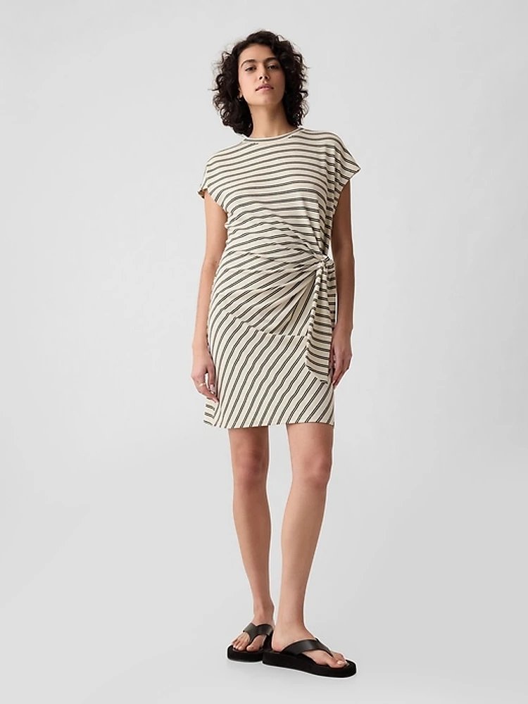 Tie-Knot Mini T-Shirt Dress