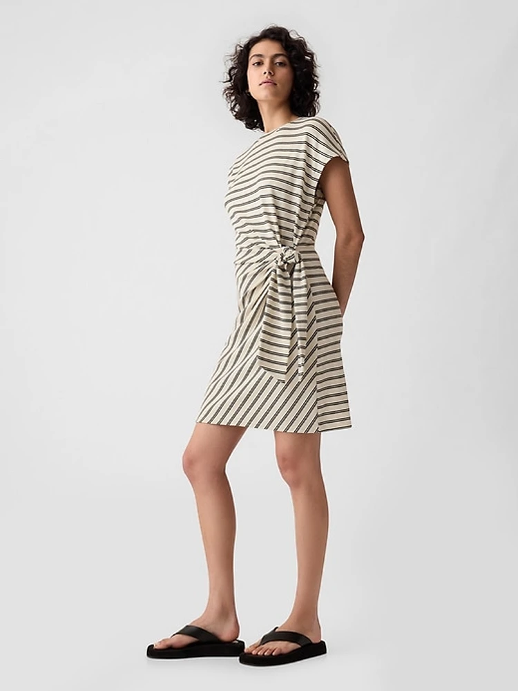 Tie-Knot Mini T-Shirt Dress