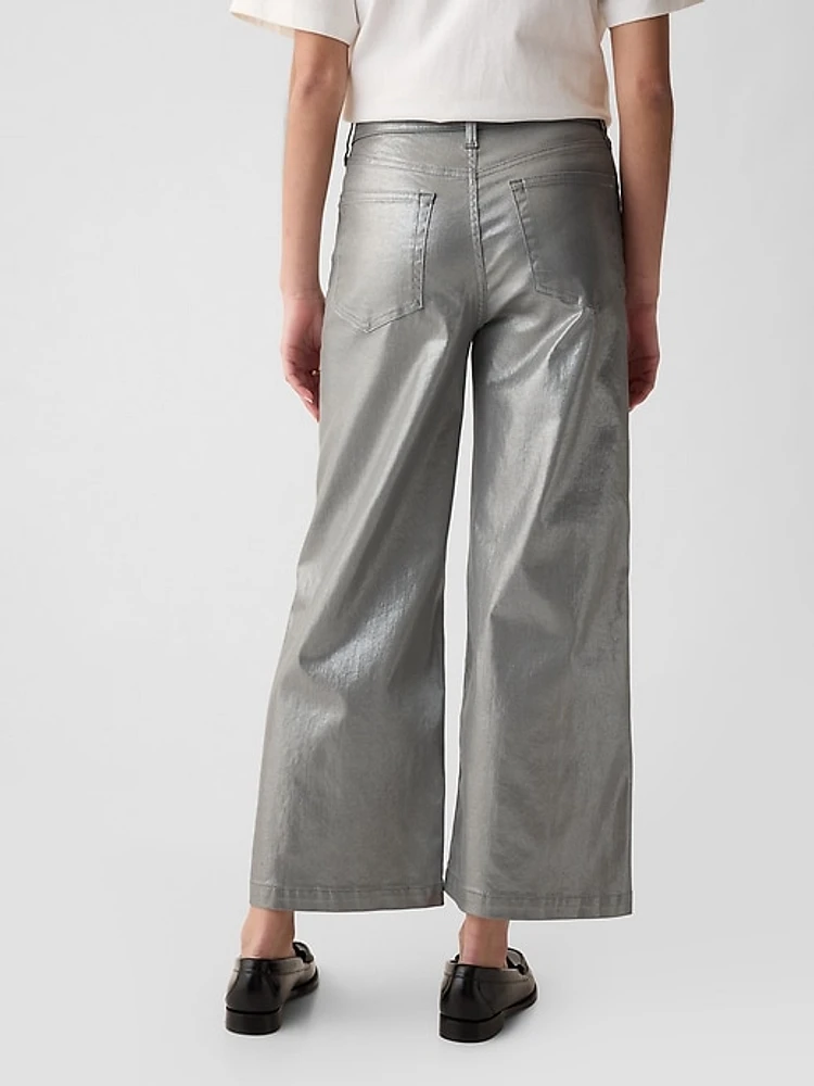 High Rise Stride Wide-Leg Ankle Jeans