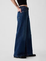 High Rise Stride Wide-Leg Cargo Jeans