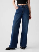 High Rise Stride Wide-Leg Cargo Jeans