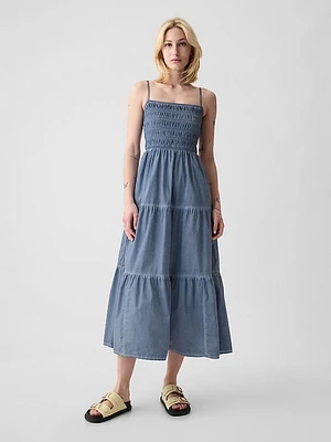 Smocked Tiered Midi Dress