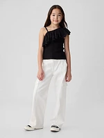 Kids Asymmetrical Eyelet Top