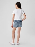 Kids Low Rise Y2K Denim Shortie Shorts