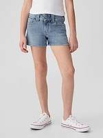 Kids Low Rise Y2K Denim Shortie Shorts