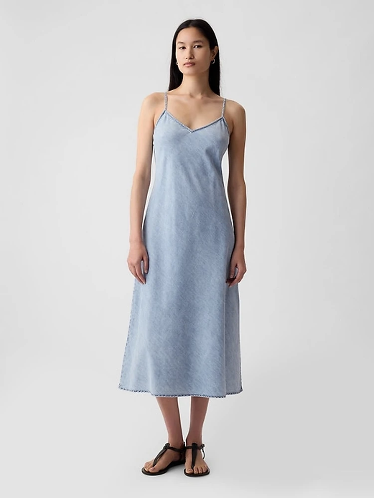 Denim Midi Slip Dress