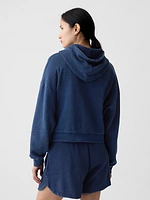 Textured Cropped Hoodie