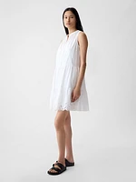 Eyelet Mini Shirtdress