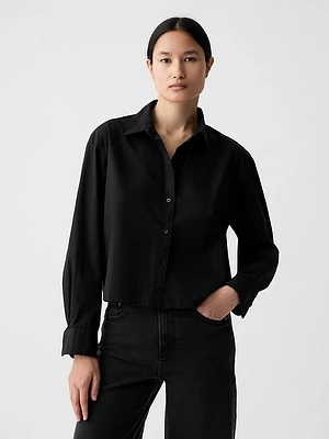 Organic Cotton Poplin Cropped Shirt