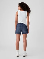 Kids Low Rise Stride Cargo Denim Shorts