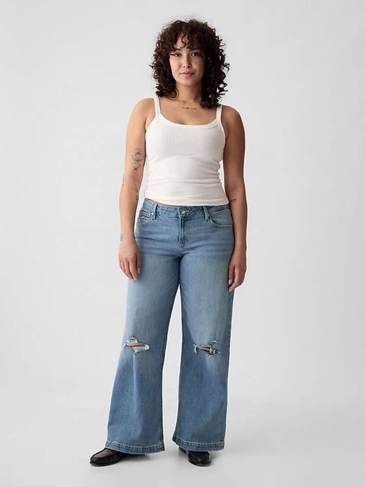 Low Rise Stride Wide-Leg Jeans