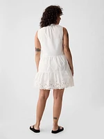 Eyelet Mini Shirtdress