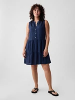 Eyelet Mini Shirtdress