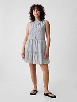 Eyelet Mini Shirtdress