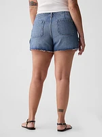 Low Rise Y2K Cargo Denim Shorts